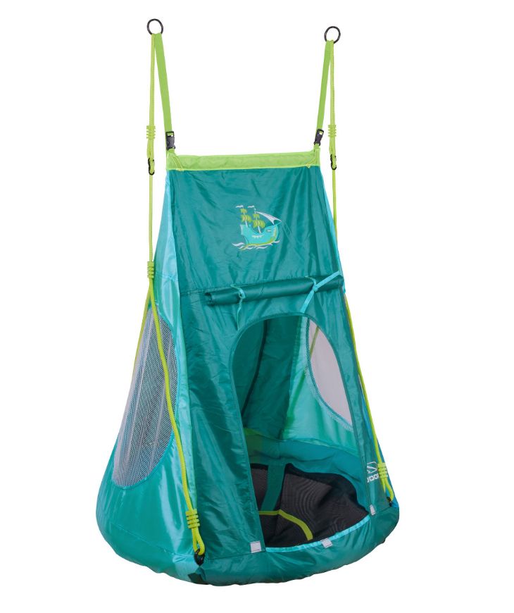 Slika Viseča gugalnica gnezdo s šotorom Hudora Pirat, 90cm, zelena