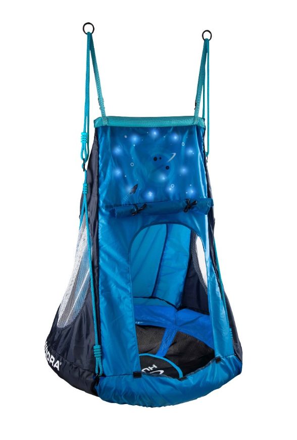 Slika Viseča gugalnica gnezdo s šotorom Hudora Cosmos, LED, 90 cm
