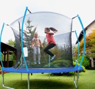 Slika Trampolin Legoni Space z zaščino mrežo in lestvijo 425 cm, moder