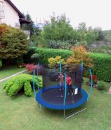 Slika Trampolin Legoni Space z zaščino mrežo in lestvijo 425 cm, moder
