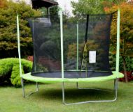 Slika Trampolin Legoni FUN z zaščitno mrežo 305 cm, zelen