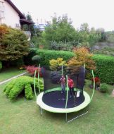 Slika Trampolin Legoni Space z zaščino mrežo 244 cm, zelen