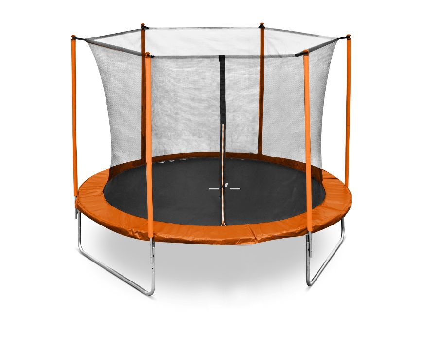 Slika Trampolin LEGONI FUN z zaščitno mrežo 244 cm, oranžen