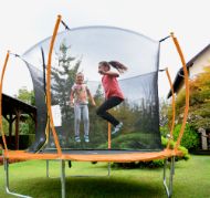 Slika Trampolin LEGONI SPACE z zaščitno mrežo 366 cm, oranžen