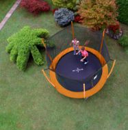 Slika Trampolin LEGONI SPACE z zaščitno mrežo 366 cm, oranžen