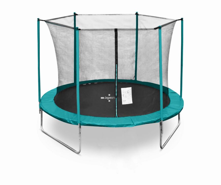 Slika Trampolin LEGONI FUN z zaščitno mrežo 366 cm, temno zelena